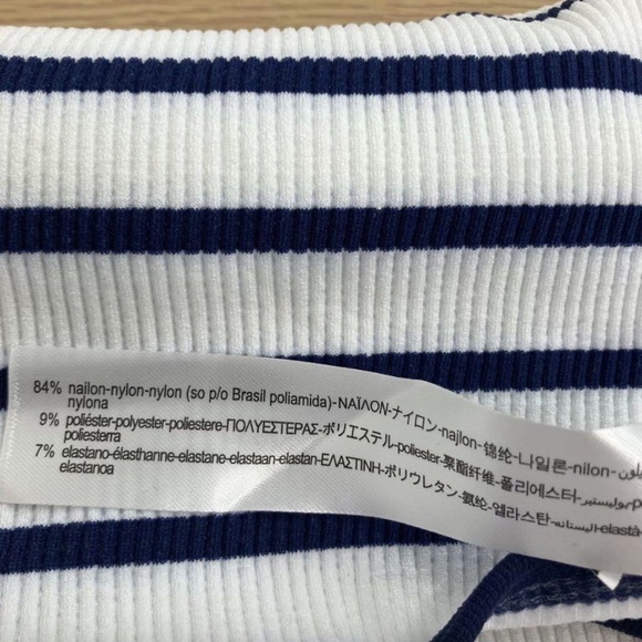 NWT Zara Navy & White Striped Ribbed Tank Bodysuit Sz XS-S - Picture 5 of 12